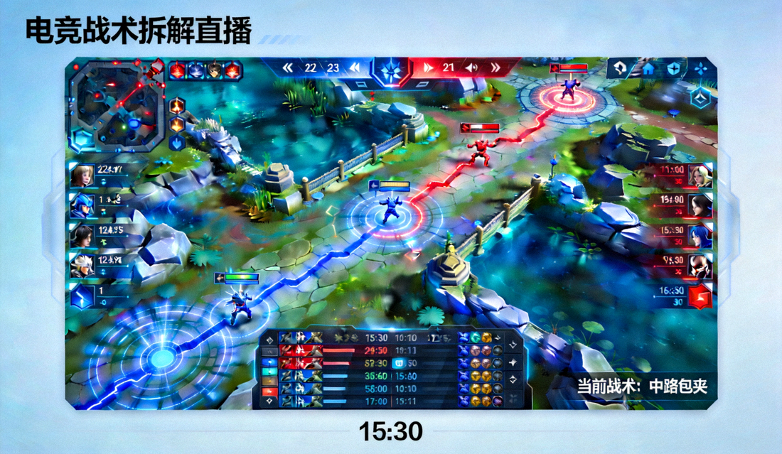 正在热播的电竞战术动态拆解沙盘实时画面